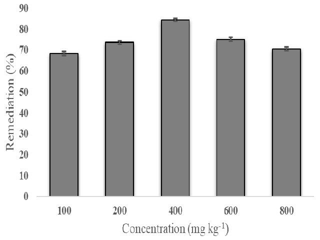 Percentage Remediation in V. radiata